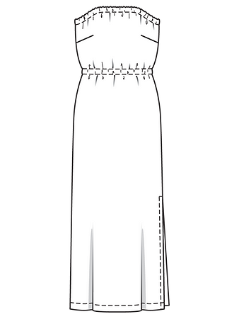 Технический рисунок платья-бандо