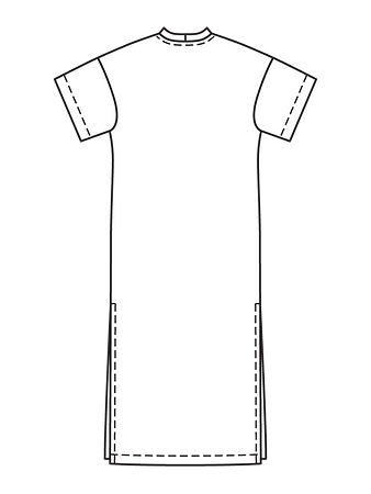 Технический рисунок длинного кафтана спинка