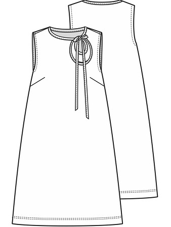Технический рисунок трикотажного платья