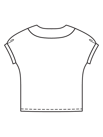 Технический рисунок блузки с фигурной планкой спинка