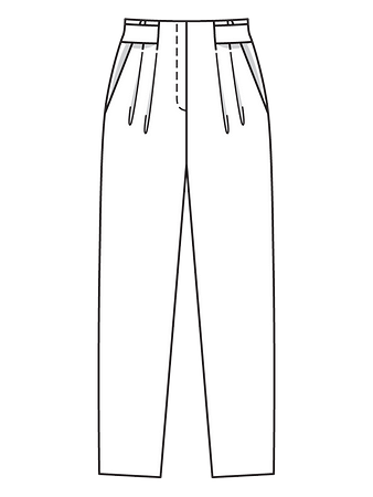 Технический рисунок брюк со складками