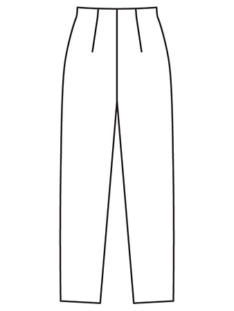 Технический рисунок брюк со складками вид сзади
