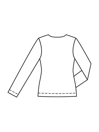 Технический рисунок приталенного пуловера спинка