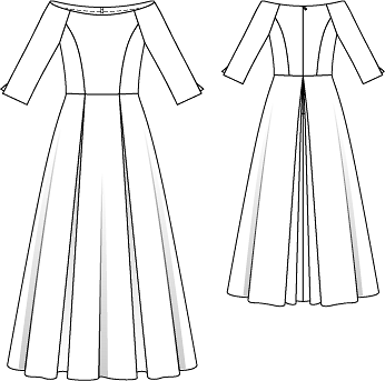 Платье с широким вырезом