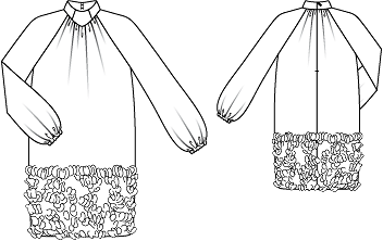 Платье с рукавами реглан