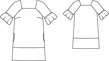 Платье с прямоугольным вырезом горловины
