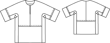 Блузка с прямыми рельефными швами