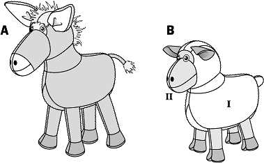 Игрушки: ослик и овечка 