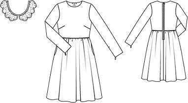 Платье со съемным воротничком