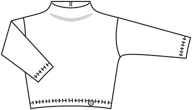 Пуловер с цельнокроеным воротником для девочки