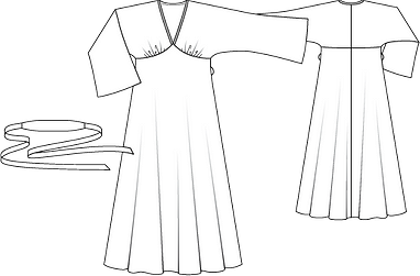 Платье с широкими рукавами