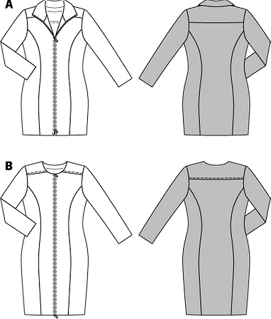 Платье-пальто приталенного силуэта