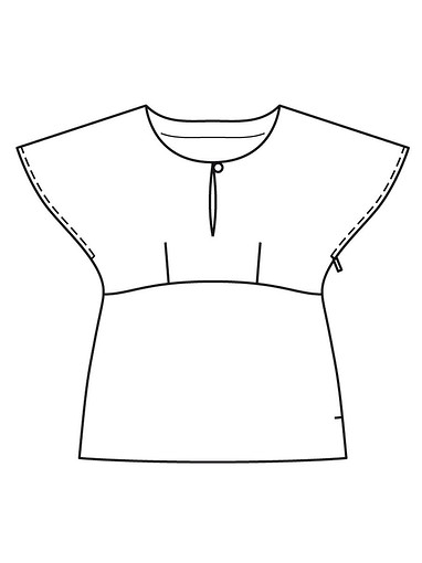 Блуза с цельнокроеными рукавами-крылышками