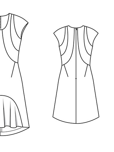 Платье со скругленными рельефными швами