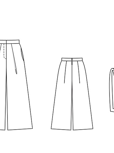 Юбка-брюки с завязывающимся поясом