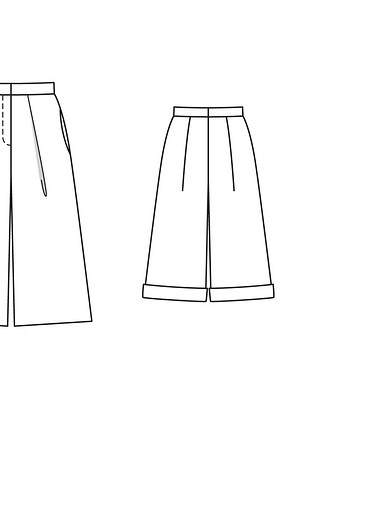 Юбка-брюки со складками у пояса