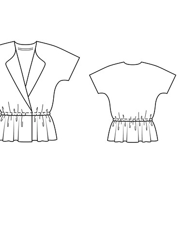 Блузка с короткими рукавами кимоно