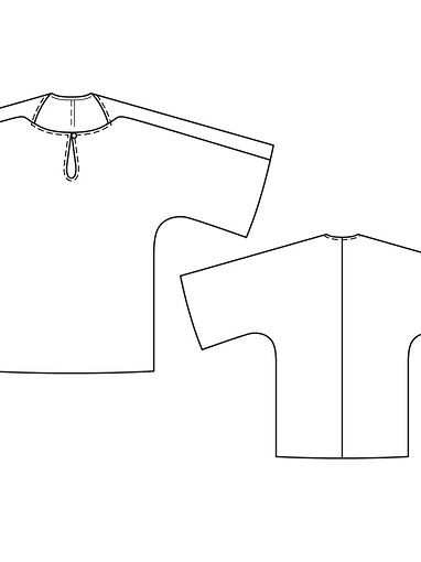 Блуза с широкими цельнокроеными рукавами