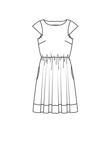 Платье с мини-рукавами 