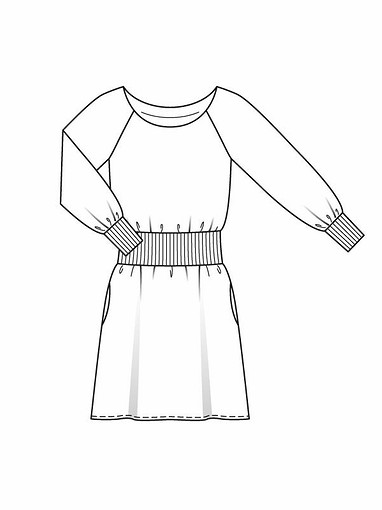 Платье с широким втачным поясом