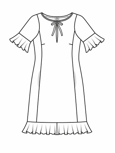 Платье приталенного силуэта с воланами