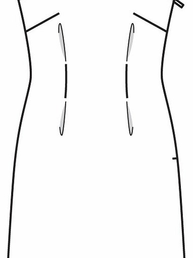 Платье-футляр с волнообразным вырезом горловины
