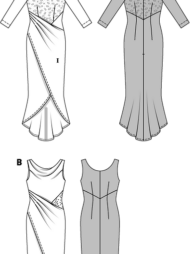 Платье приталенного силуэта с драпировками