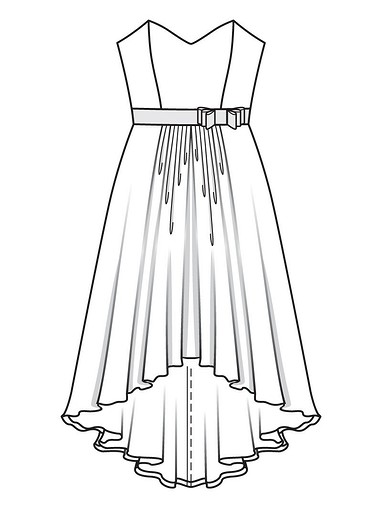 Платье-бюстье с асимметричной юбкой