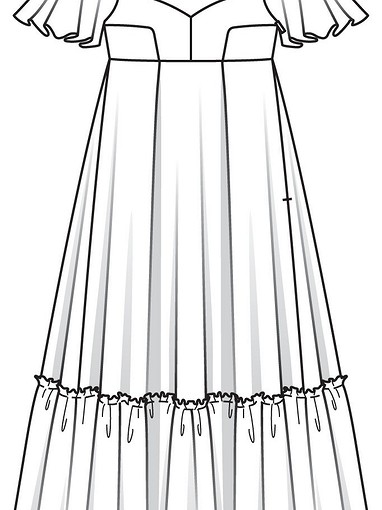 Платье силуэта ампир с рукавами-крылышками