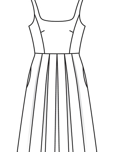 Платье с узким лифом и пышной юбкой