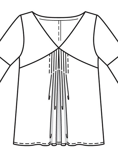 Блузка со складками спереди и на рукавах