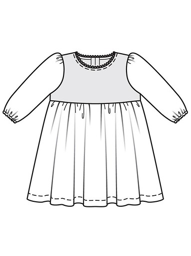 Платье с пышной юбочкой и рукавами