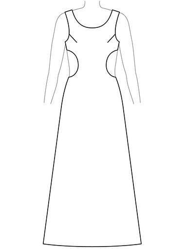 Платье с фигурными вырезами