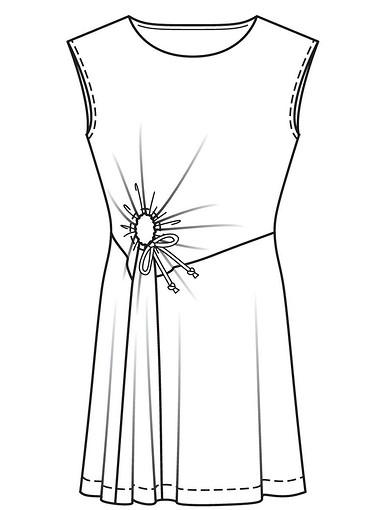 Платье с удлиненной линией плеч