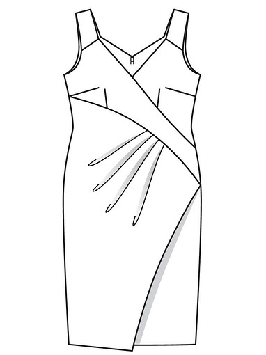 Платье-футляр с V-образным вырезом 