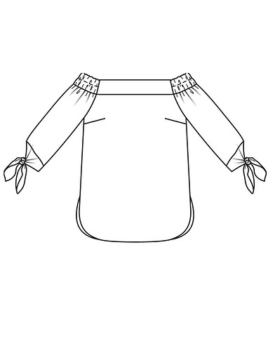 Прямая блузка с вырезом кармен