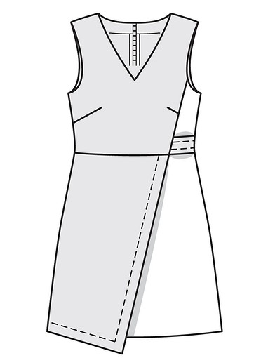 Платье А-силуэта в стиле колор-блокинг