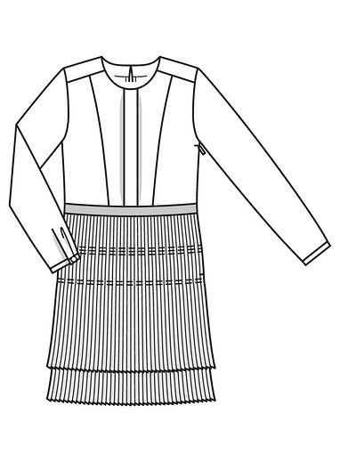 Платье с отрезной юбкой плиссе