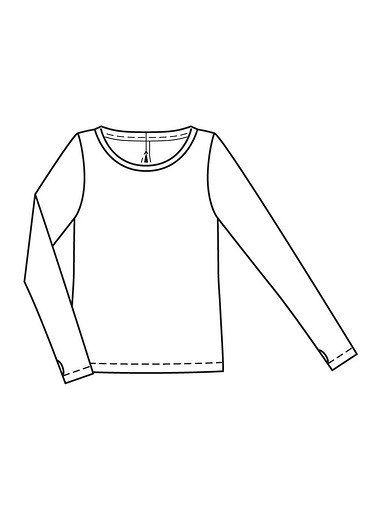 Пуловер с каплевидным разрезом на спинке