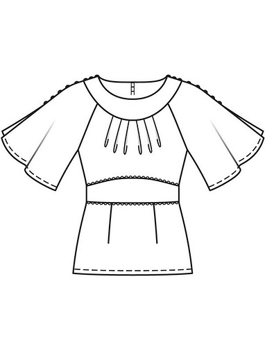 Блузка с втачным поясом