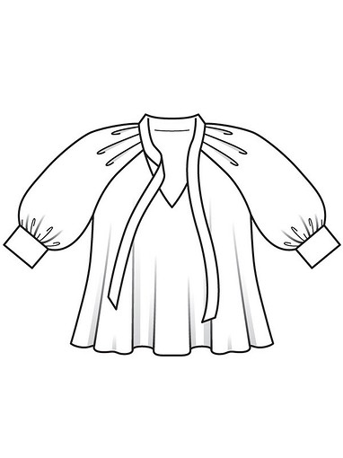 Блузка расклешенного силуэта