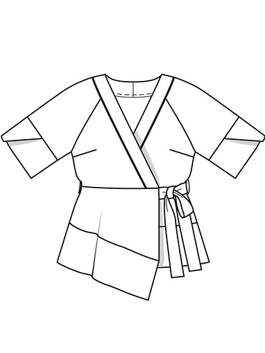 Блузка в стиле кимоно