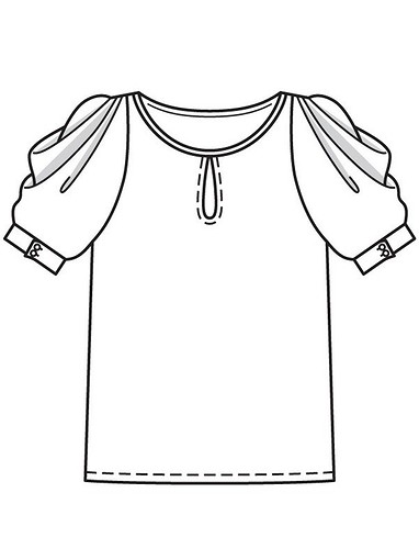 Блузка с объемными рукавами жиго