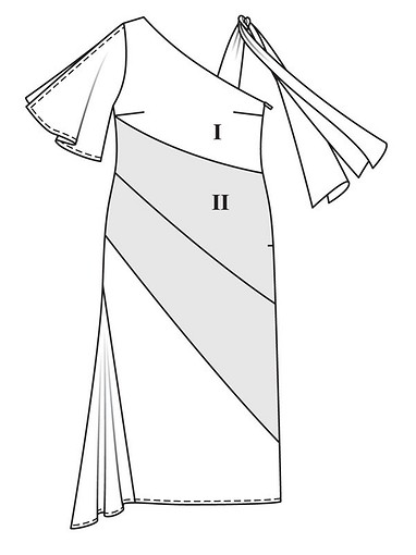 Платье с асимметричным вырезом