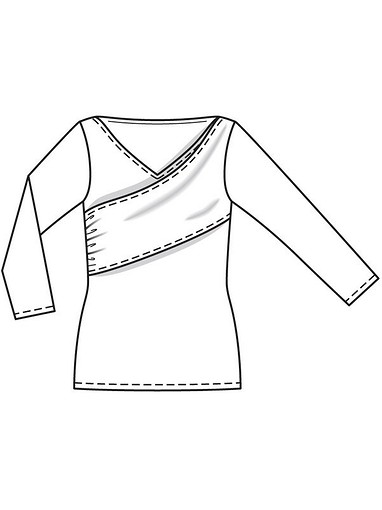 Пуловер с асимметричной деталью спереди