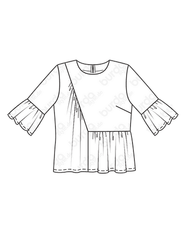 Свободная блузка с асимметричными деталями