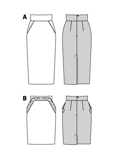 Узкая юбка с широким поясом