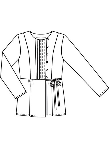 Блузка с отстроченными складками