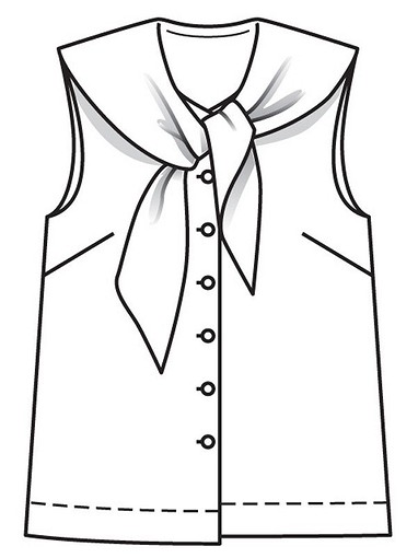 Блузка с цельнокроеными завязками