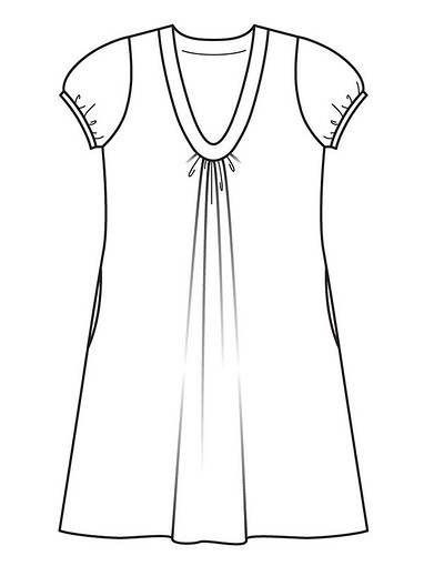 Платье с фигурной планкой горловины